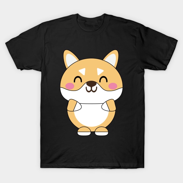 Cute Kawaii Shiba Inu T-Shirt by Kam Bam Designs